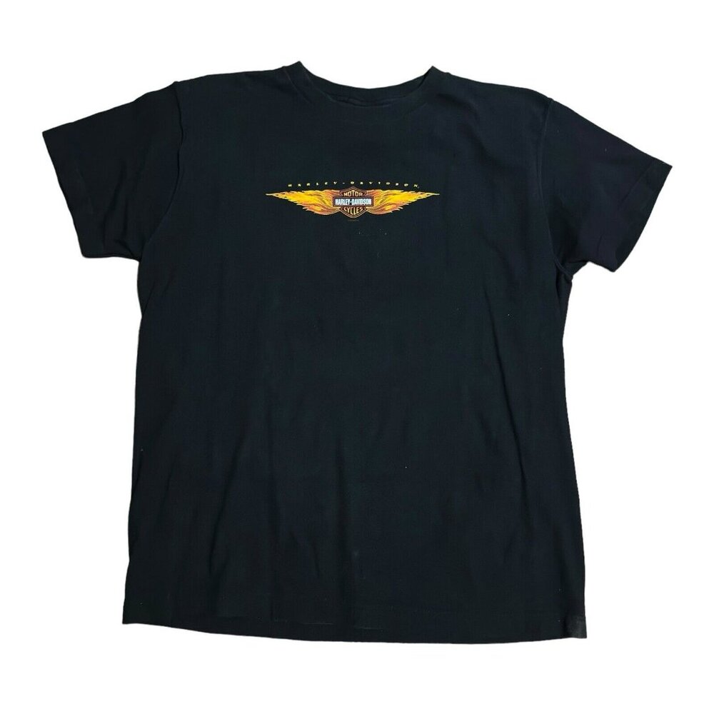Vintage 90s Harley-Davidson Graphic Buffalo New York NY T Shirt Black Size L